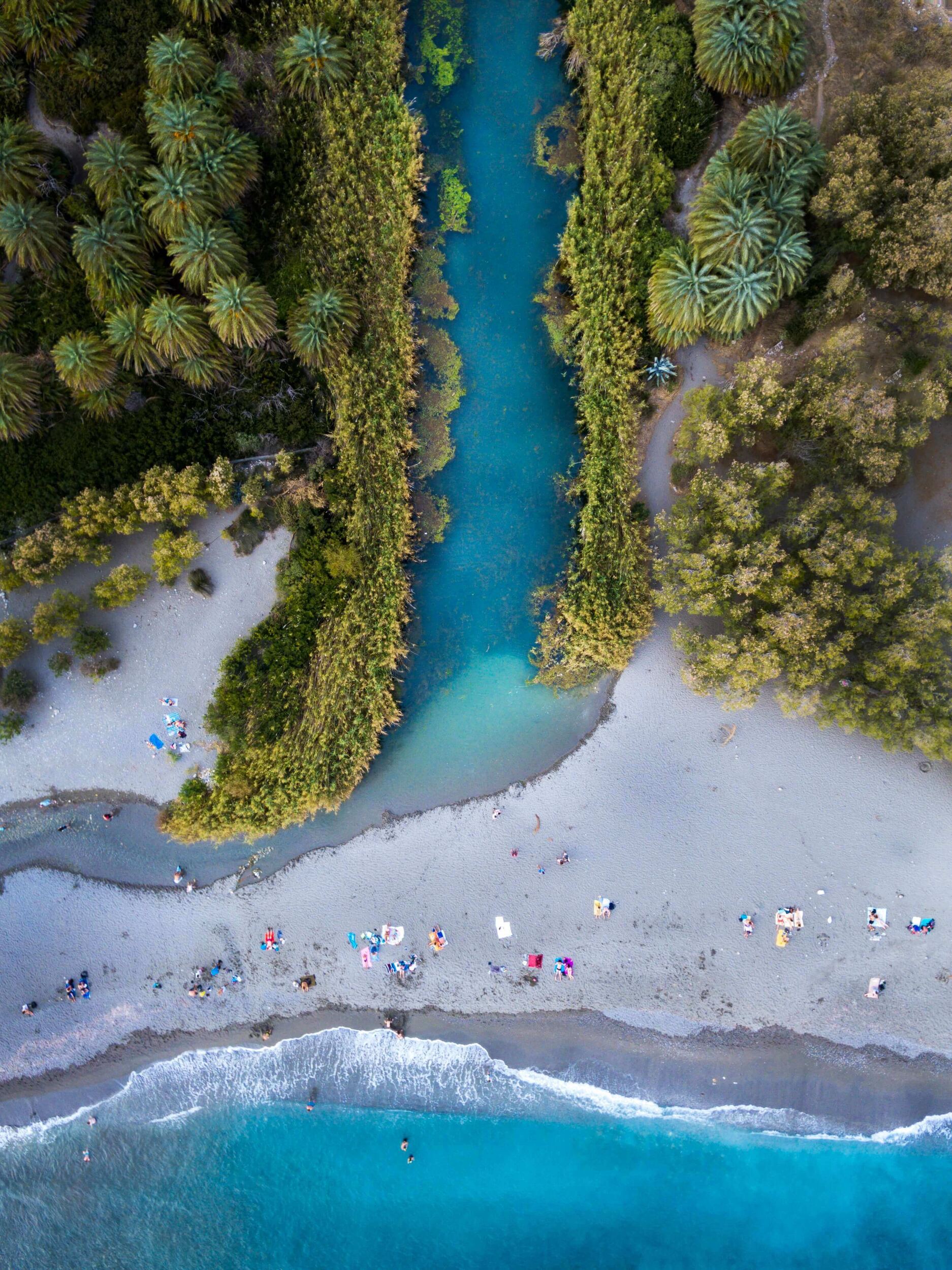 Preveli lagoon and palm grove