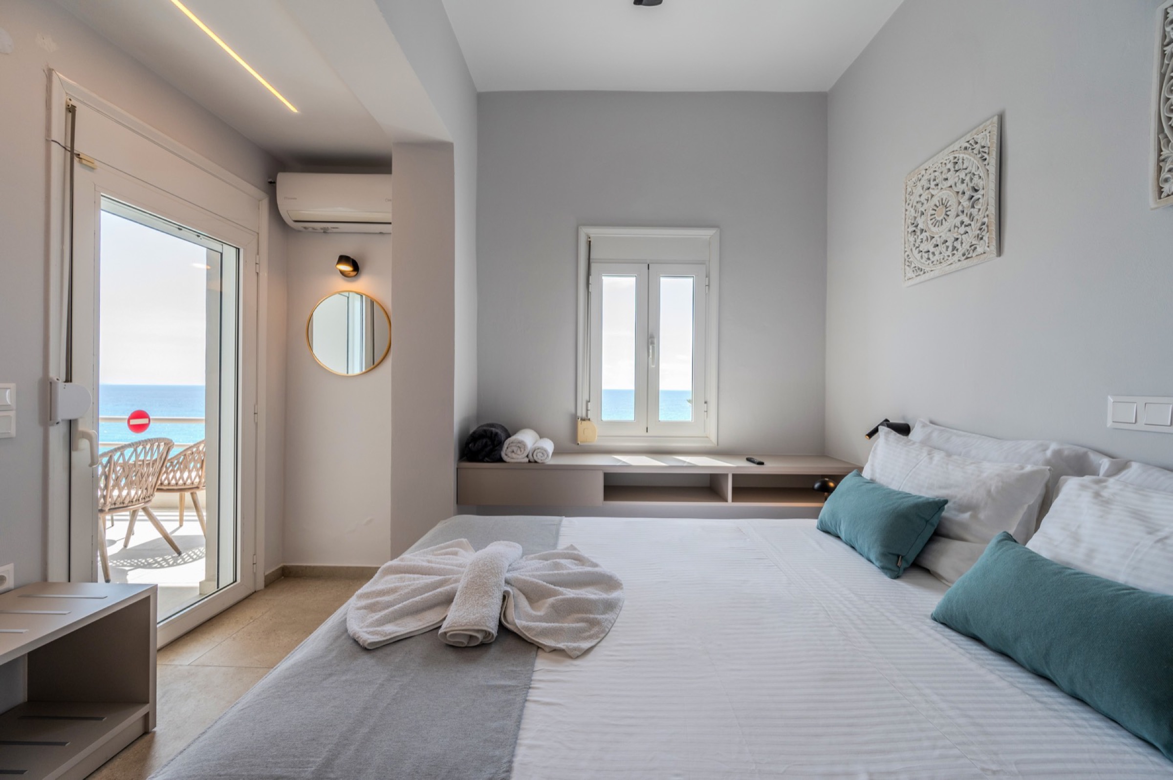 Shared living room opening to terrace light